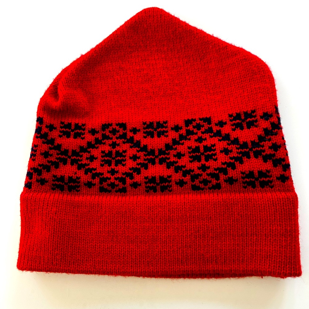 100% Wool Vermont Originals Faire Isle Ski Beanie Hat